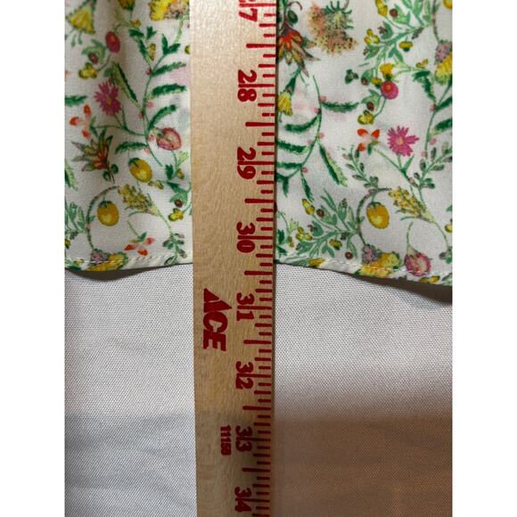 Rose + Olive Women's Tunic Blouse Plus 1X Floral Ditsy Boho Chiffon capsule work - Picture 5 of 8